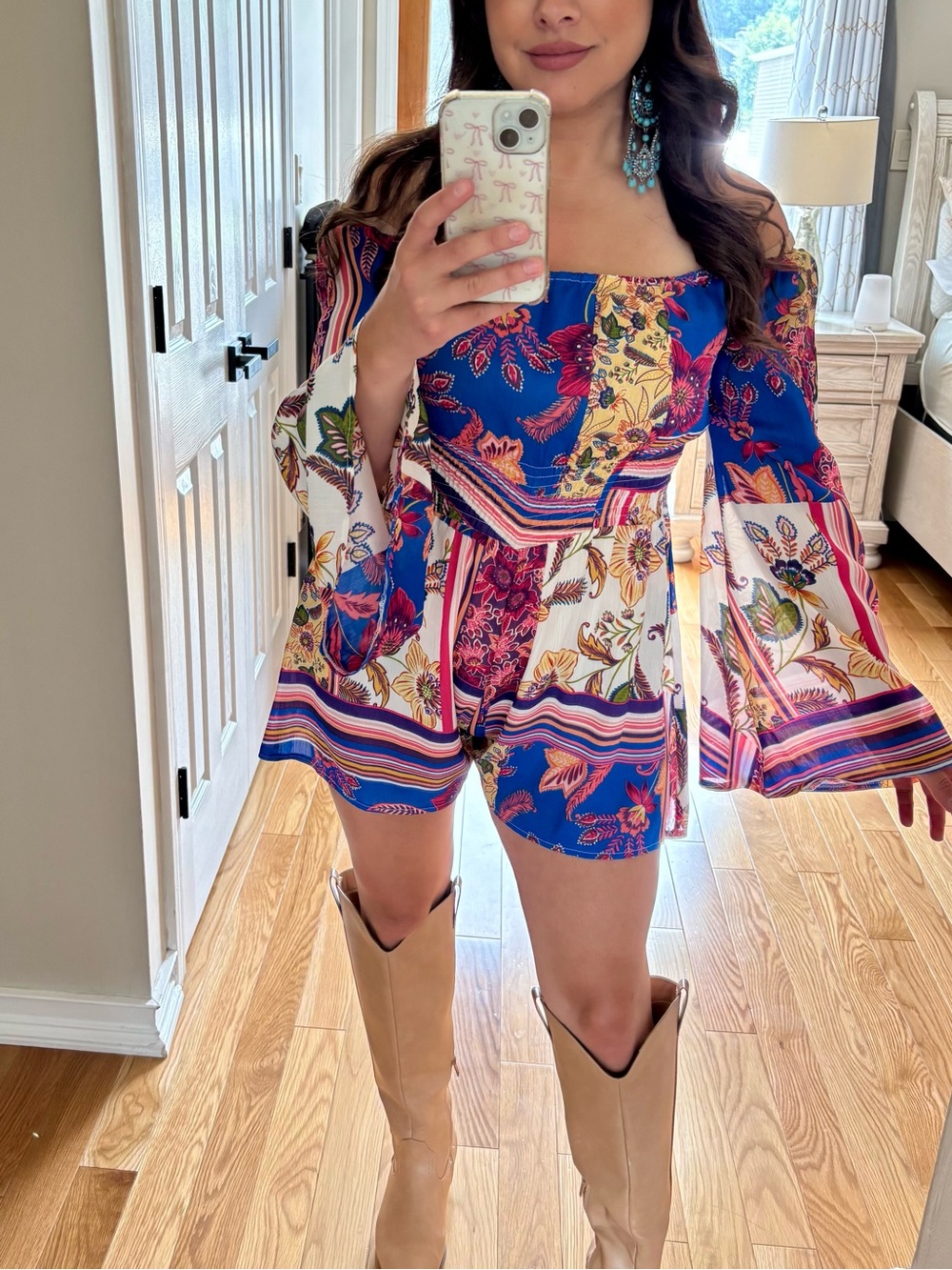 Misguided boho bell sleeve romper